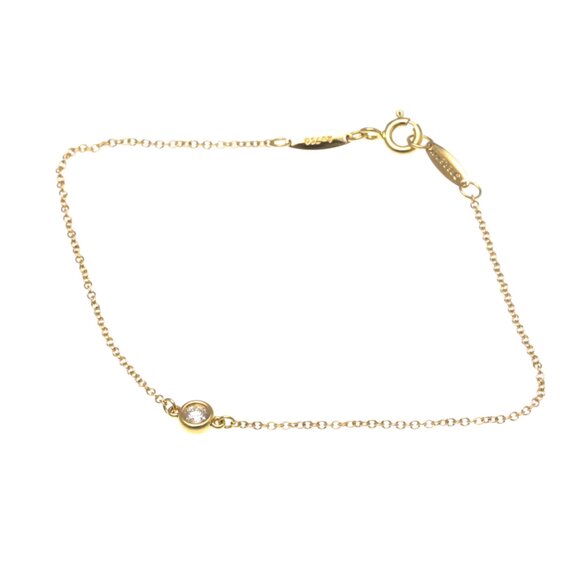 TIFFANY 18k Gold Diamond Charm Bracelet